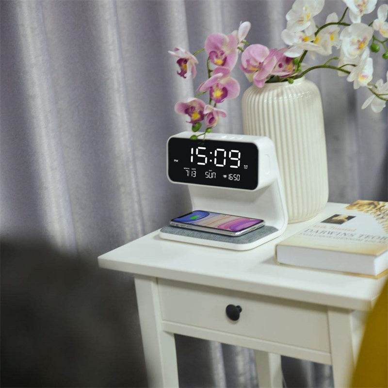 Alarm Clock with Wireless Phone Charger